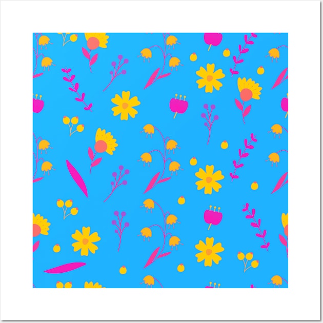 Pan Pride Simple Mixed Flowers Pattern Wall Art by VernenInk